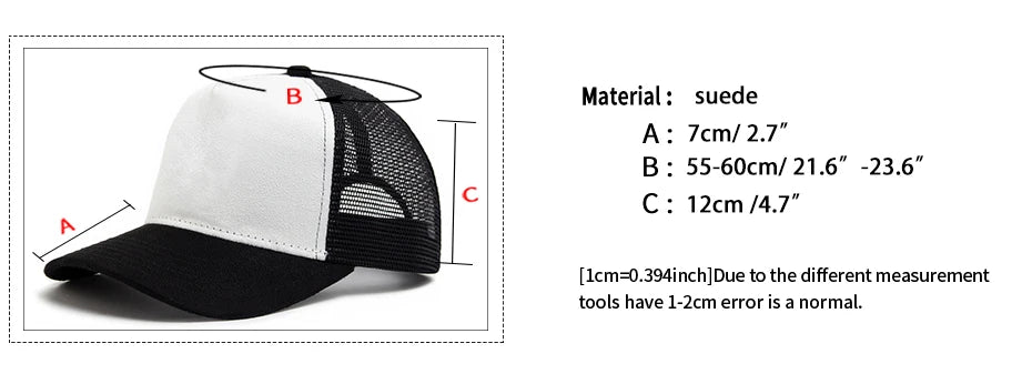 New Summer Suede Trucker Hat Men Mesh Baseball