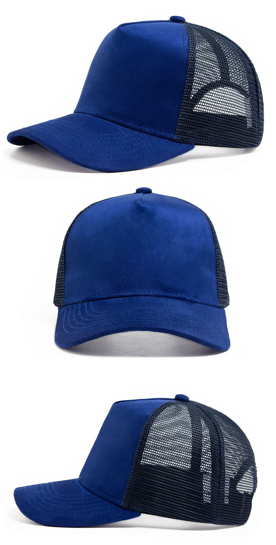 New Summer Suede Trucker Hat Men Mesh Baseball